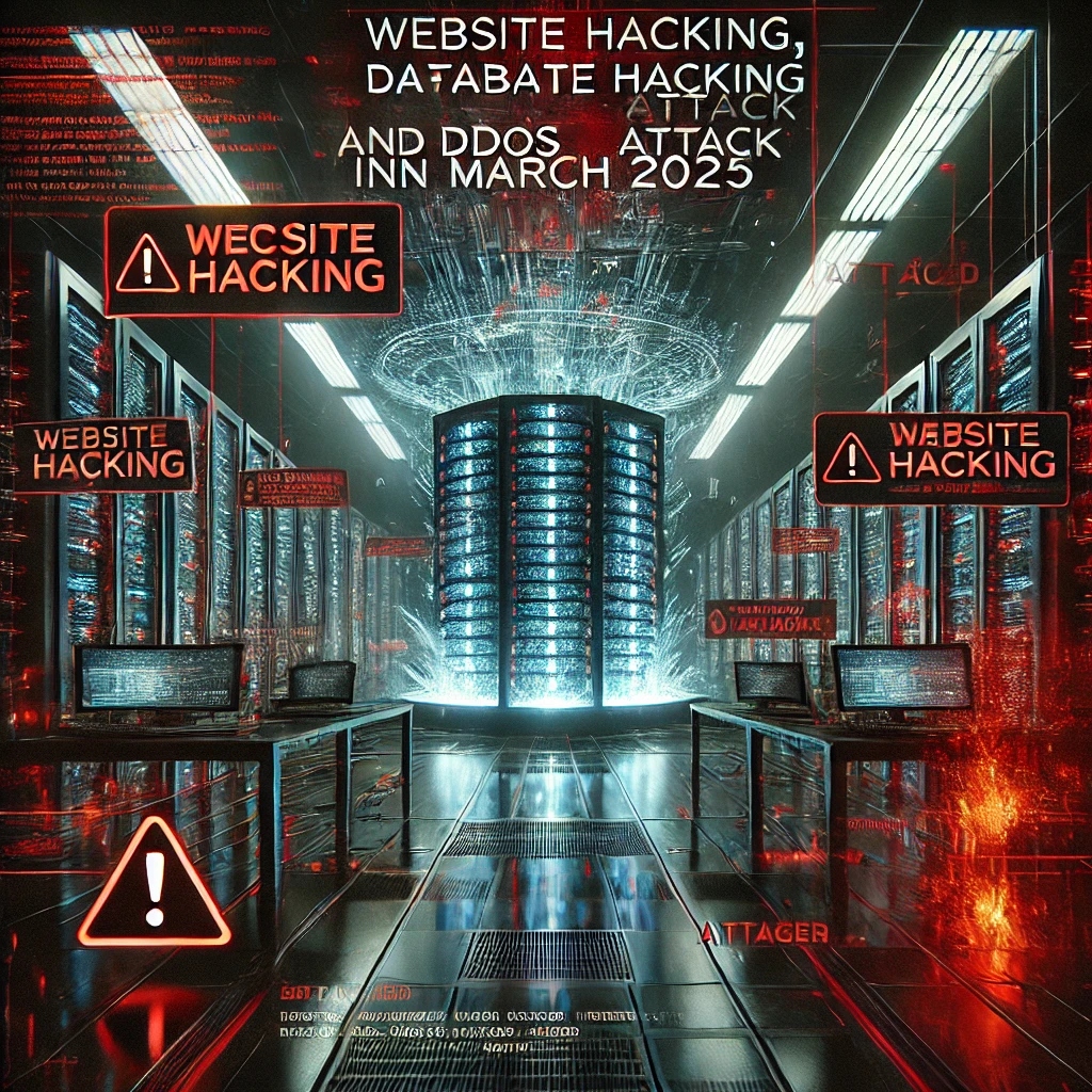 Website Hacking Database Hacking, and DDos Attack in March 2025